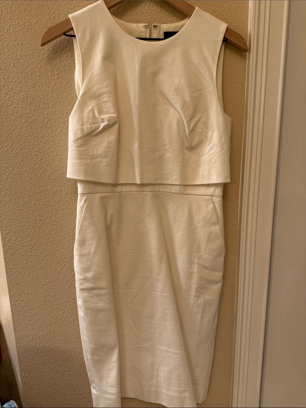 J. Crew Cream Sleeveless Midi Dress